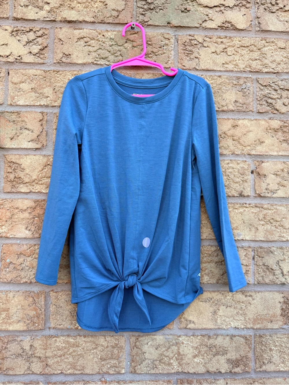 🌿4/$25 • Athletic Works Long-Sleeve Tie-Front Top in Dusty Blue